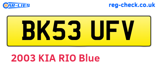 BK53UFV are the vehicle registration plates.