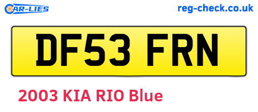 DF53FRN are the vehicle registration plates.