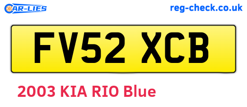 FV52XCB are the vehicle registration plates.