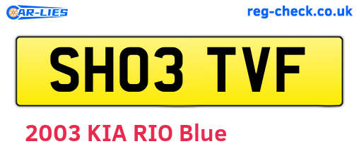 SH03TVF are the vehicle registration plates.