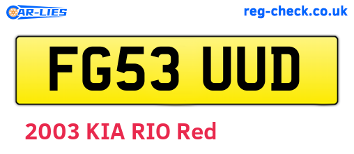 FG53UUD are the vehicle registration plates.