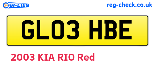 GL03HBE are the vehicle registration plates.