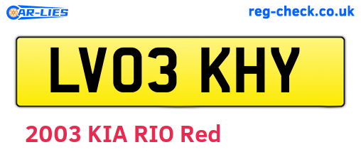 LV03KHY are the vehicle registration plates.