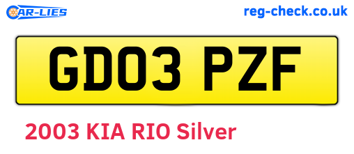 GD03PZF are the vehicle registration plates.