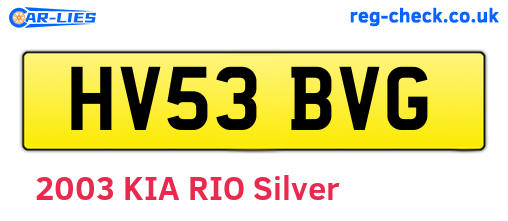 HV53BVG are the vehicle registration plates.