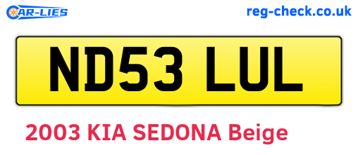 ND53LUL are the vehicle registration plates.