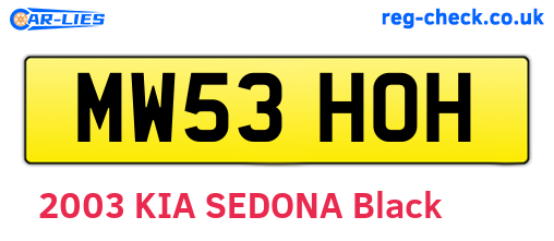 MW53HOH are the vehicle registration plates.