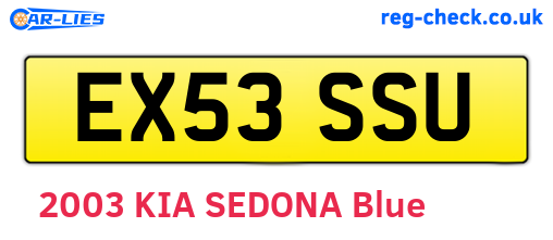 EX53SSU are the vehicle registration plates.