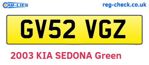 GV52VGZ are the vehicle registration plates.