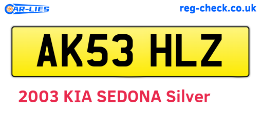 AK53HLZ are the vehicle registration plates.