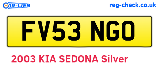 FV53NGO are the vehicle registration plates.