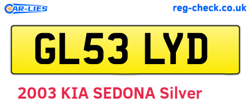 GL53LYD are the vehicle registration plates.