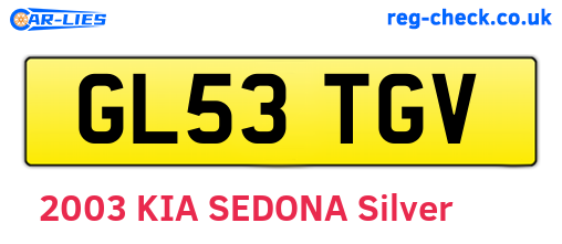 GL53TGV are the vehicle registration plates.