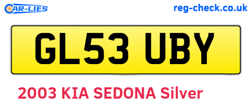 GL53UBY are the vehicle registration plates.