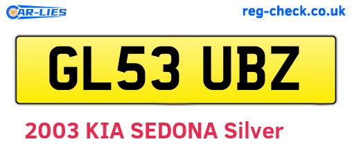 GL53UBZ are the vehicle registration plates.