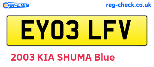 EY03LFV are the vehicle registration plates.