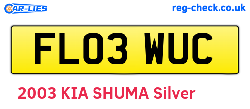FL03WUC are the vehicle registration plates.