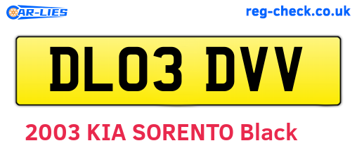 DL03DVV are the vehicle registration plates.