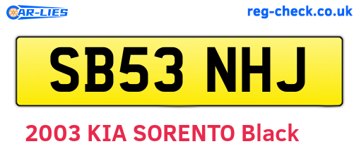 SB53NHJ are the vehicle registration plates.