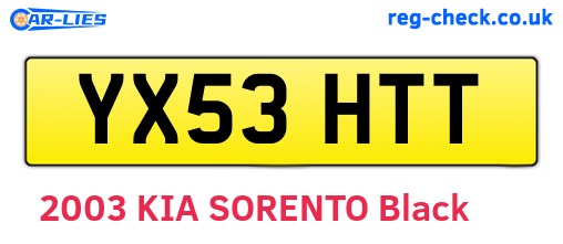 YX53HTT are the vehicle registration plates.