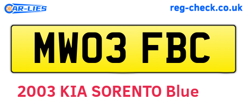 MW03FBC are the vehicle registration plates.