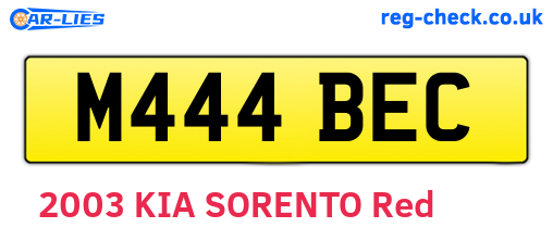 M444BEC are the vehicle registration plates.