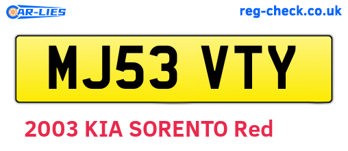 MJ53VTY are the vehicle registration plates.