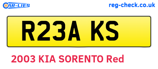 R23AKS are the vehicle registration plates.