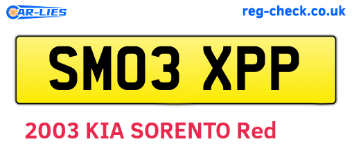 SM03XPP are the vehicle registration plates.