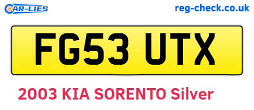 FG53UTX are the vehicle registration plates.