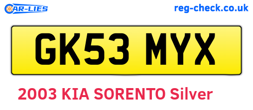 GK53MYX are the vehicle registration plates.