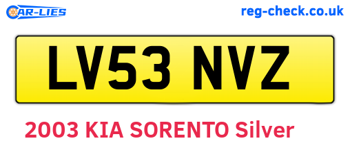 LV53NVZ are the vehicle registration plates.