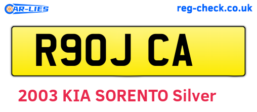 R90JCA are the vehicle registration plates.