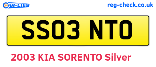 SS03NTO are the vehicle registration plates.