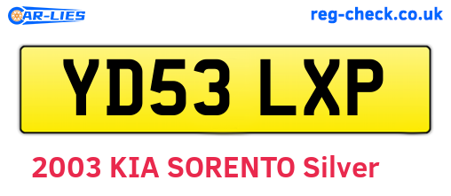YD53LXP are the vehicle registration plates.