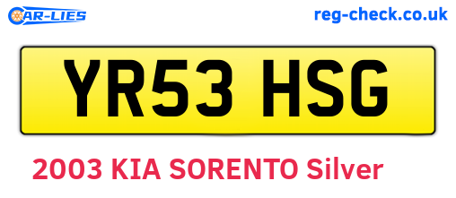YR53HSG are the vehicle registration plates.