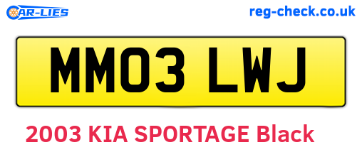MM03LWJ are the vehicle registration plates.