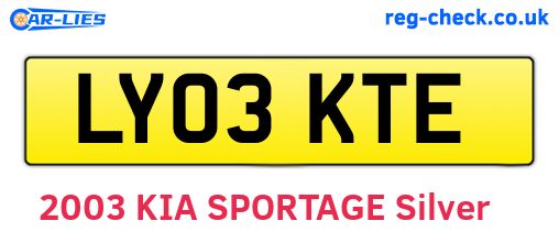 LY03KTE are the vehicle registration plates.