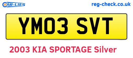 YM03SVT are the vehicle registration plates.
