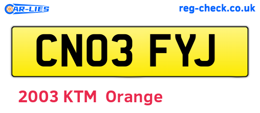 CN03FYJ are the vehicle registration plates.