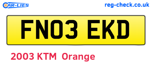 FN03EKD are the vehicle registration plates.