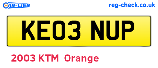 KE03NUP are the vehicle registration plates.