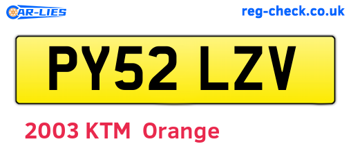 PY52LZV are the vehicle registration plates.