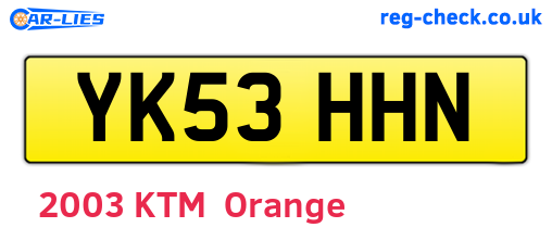 YK53HHN are the vehicle registration plates.