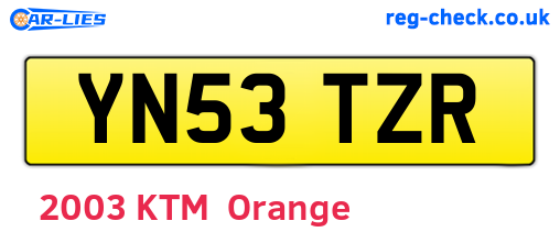 YN53TZR are the vehicle registration plates.