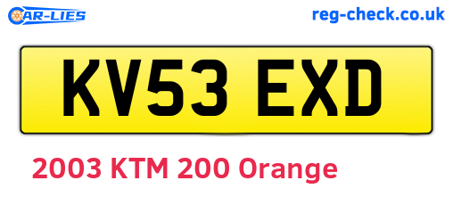 KV53EXD are the vehicle registration plates.