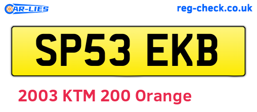 SP53EKB are the vehicle registration plates.