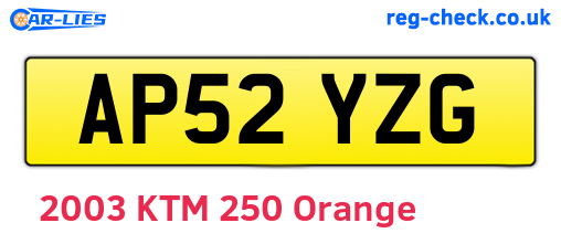 AP52YZG are the vehicle registration plates.