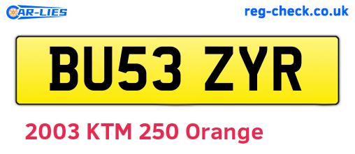 BU53ZYR are the vehicle registration plates.