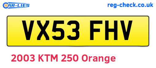 VX53FHV are the vehicle registration plates.